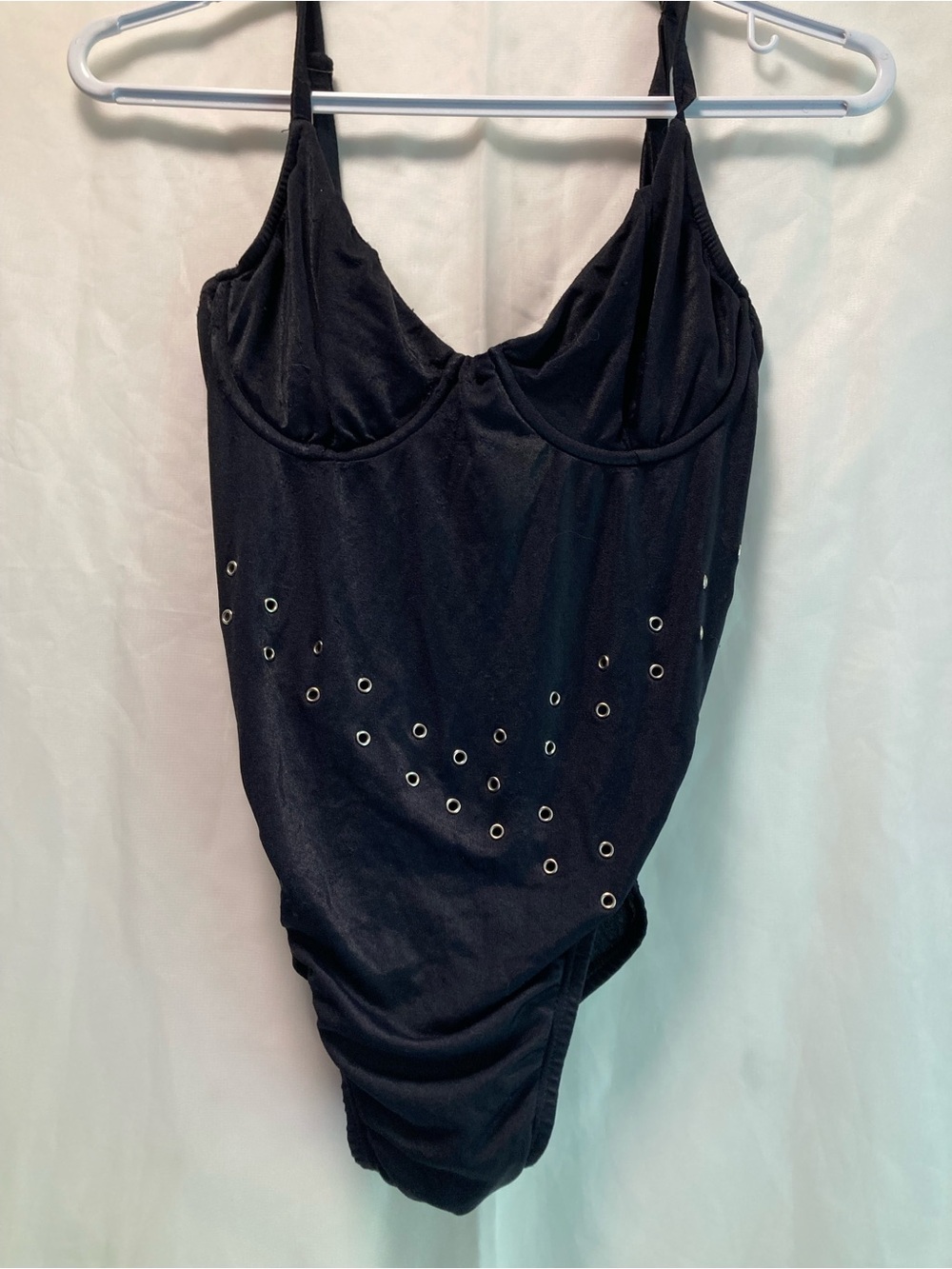 Harley-Davidson Black Eyelet Bodysuit Small Y2K Biker Alt Goth